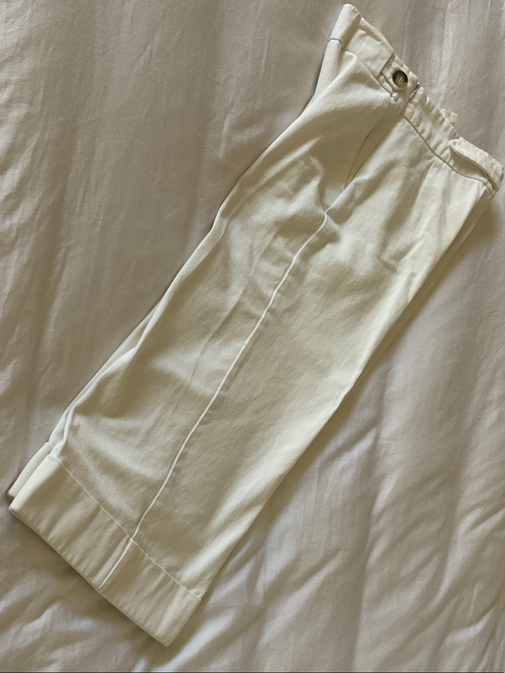 Zara Basic Cropped Tailored Cream Pants sz small